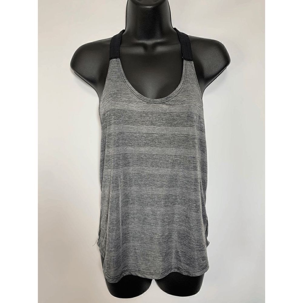 Nike Women's Gray Sleeveless Racerback Stretch Striped Active Tank Size XS